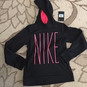 New Girls Nike hoodie black and pink